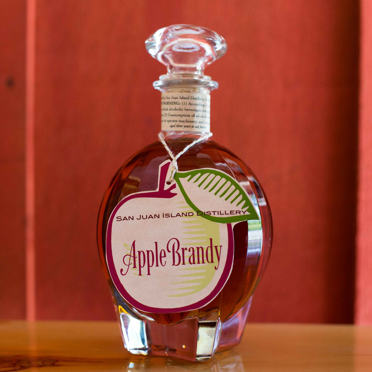 San Juan Island Distillery Apple Brandy in decanter